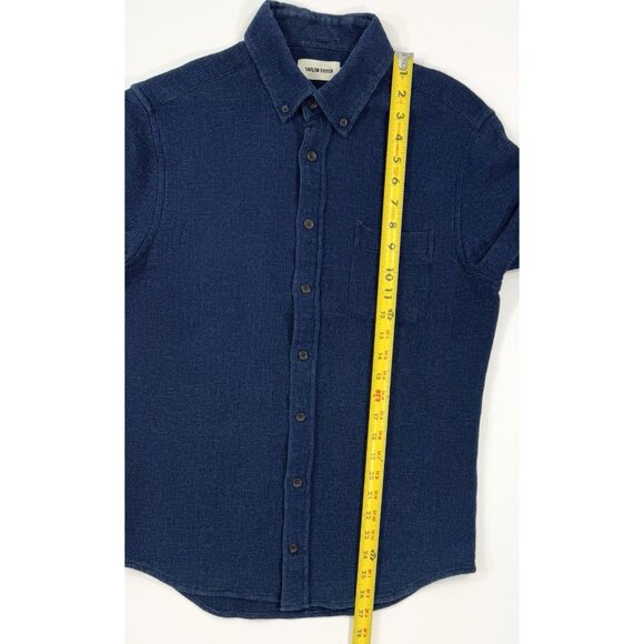 Taylor Stitch Mens Jack Shirt Sz Small 38 Dark Indigo Organic Cotton Waffle Knit - Picture 10 of 10